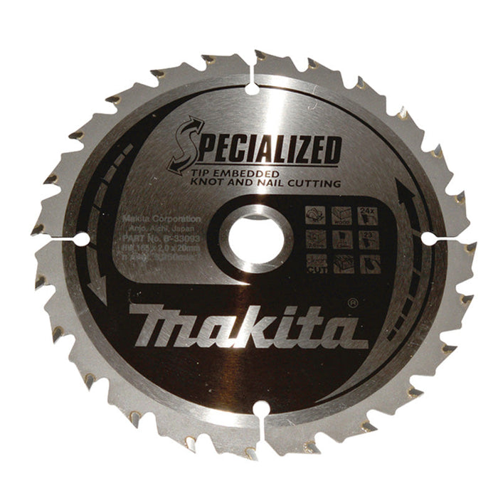 Lames carbure "Specialized" pour bois avec clous, pour scies circulaires MAKITA